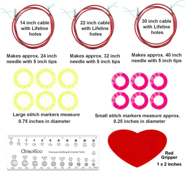 ChiaoGoo TWIST Small Interchangeable Needle Set  5”  (13 CM)